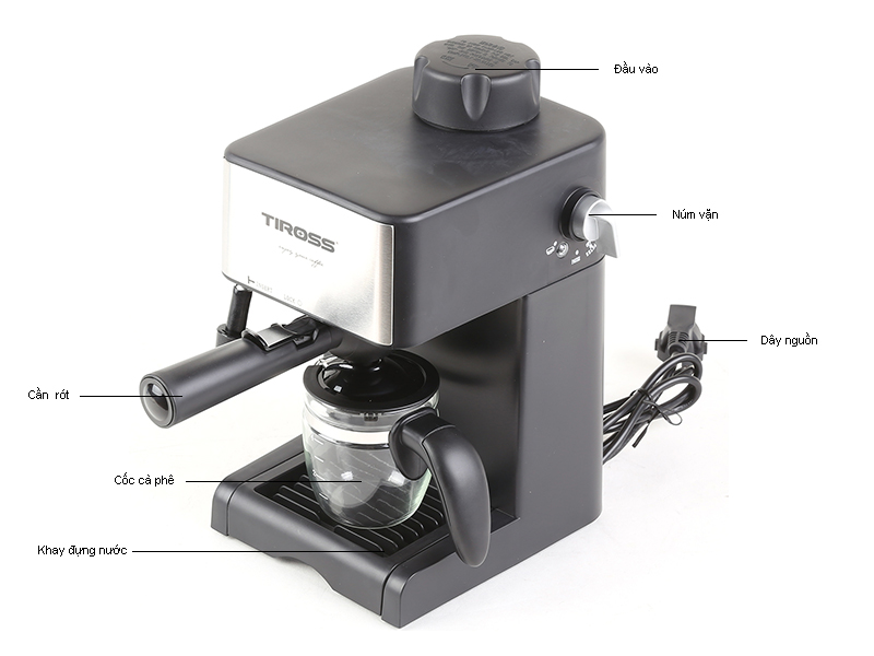 Mô tả chức năng của máy pha cà phê Tiross TS-621